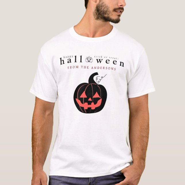 T-shirt Joyeux Halloween Jack-o'lanterne éffrayante (Devant)