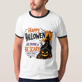 T-shirt Joyeux Halloween Manger Boire Être Effrayant T-Shi