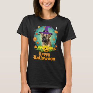 T-shirt Joyeux Halloween Mastiff Chien Citrouille Sorcière