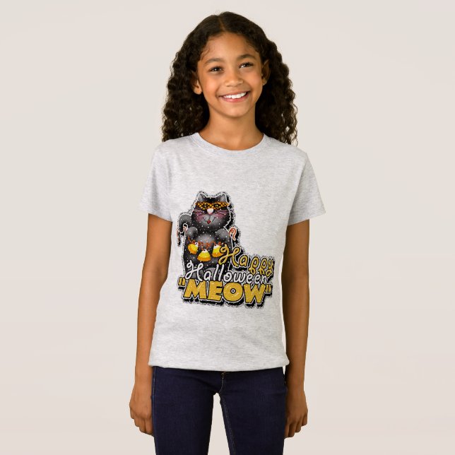 T-Shirt Joyeux Halloween Meow (Devant entier)