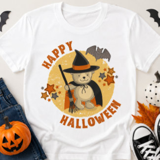 T-shirt Joyeux Halloween Ourson Sorcière Mignon | Adorabl