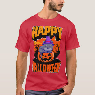 T-shirt Joyeux Halloween Party Cute Napping Kawaii Witch C