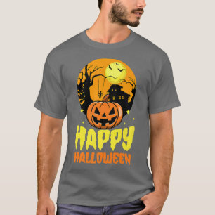 T-shirt Joyeux Halloween Party Jack-o'-lantern Citrouille 