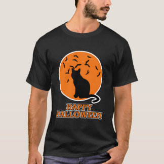 T-shirt Joyeux Halloween pour chat chat noir Halloween