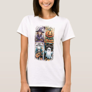 T-shirt Joyeux Halloween Saison Éffrayante sorcière squele
