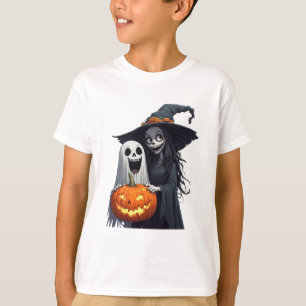 T-shirt Joyeux Halloween Sorcière Fantôme Citrouille 🪄
