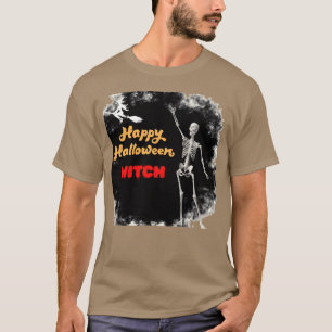 T-shirt Joyeux Halloween Sorcière Mots Drôles 80s famille