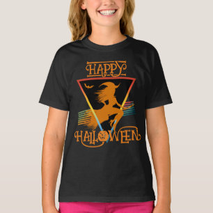 T-shirt Joyeux Halloween Sorcière Oranges Noires