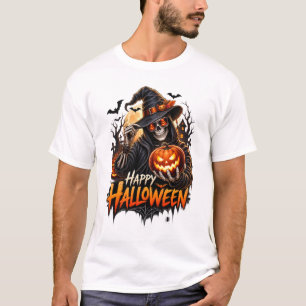 T-shirt Joyeux Halloween Squelette Citrouille Cadeau pour