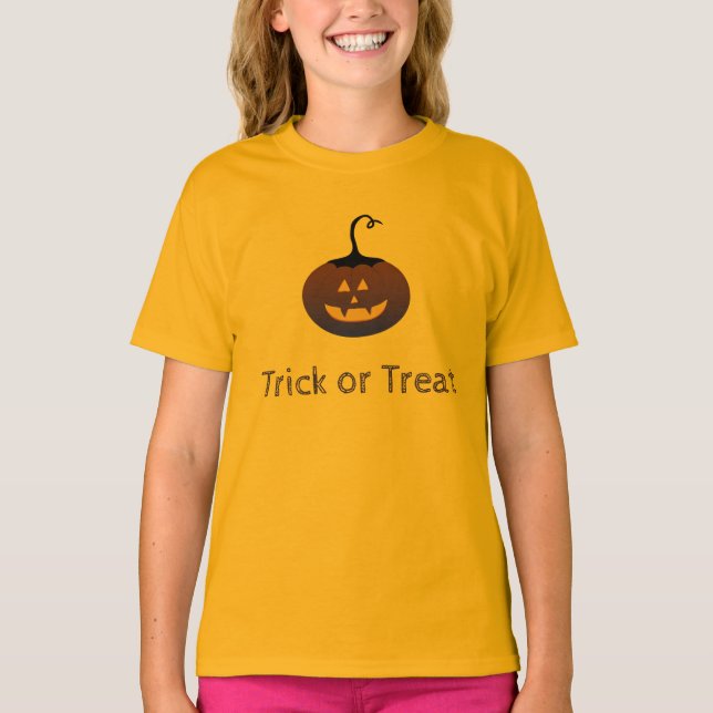 T-shirt Joyeux Halloween Trick Ou Traiter Citrouille Éffra (Devant)