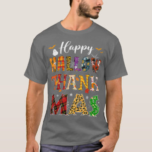 T-shirt Joyeux HallowThanksMas Noël Thanksgivi