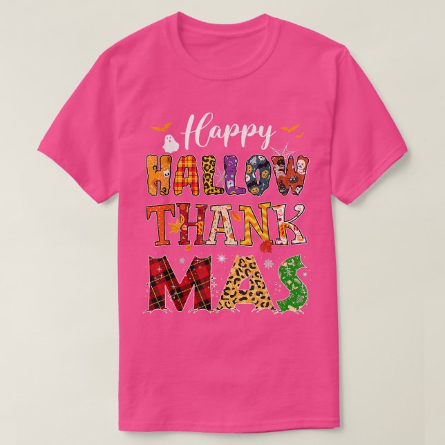 T-shirt Joyeux HallowThanksMas Noël Thanksgivi (Design devant)