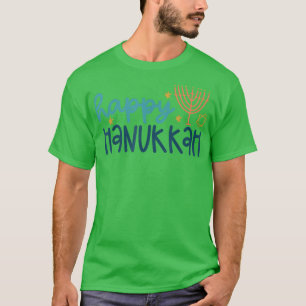 T-shirt Joyeux Hanoukka Chanukah Menorah Fête juive