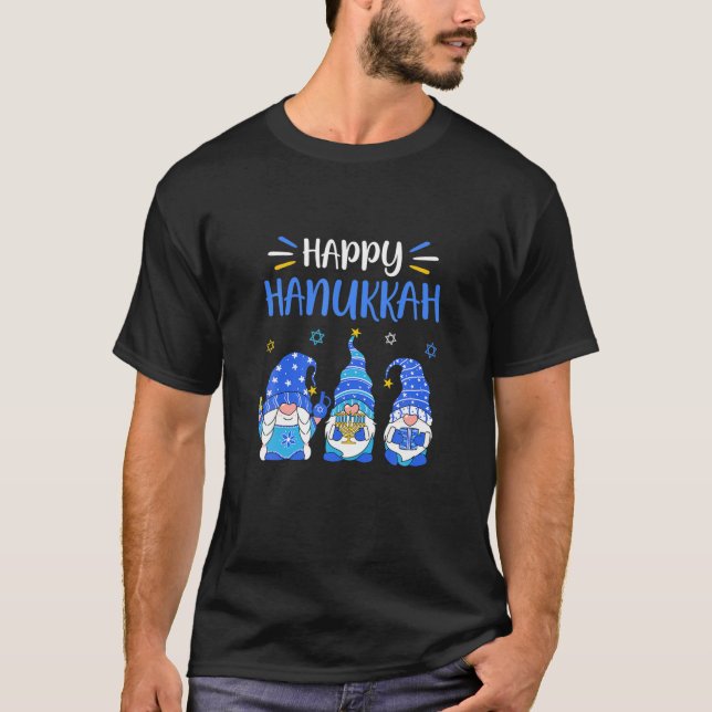 T-shirt Joyeux Hanoukka Gnome Menorah Dreidel Christmas Xm (Devant)