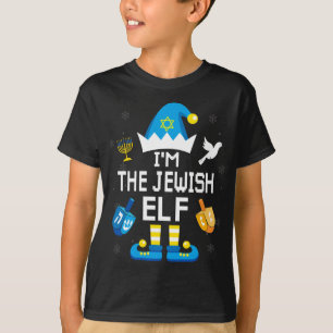 T-shirt Joyeux Hanoukka Jaune Elfe Famille de Noël Pyjama