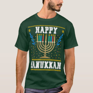 T-shirt Joyeux Hanoukka Juif Noël Menorah Hanoukka T