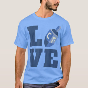 T-shirt Joyeux Hanoukka LOVE Vintage hébreu Menorah juif