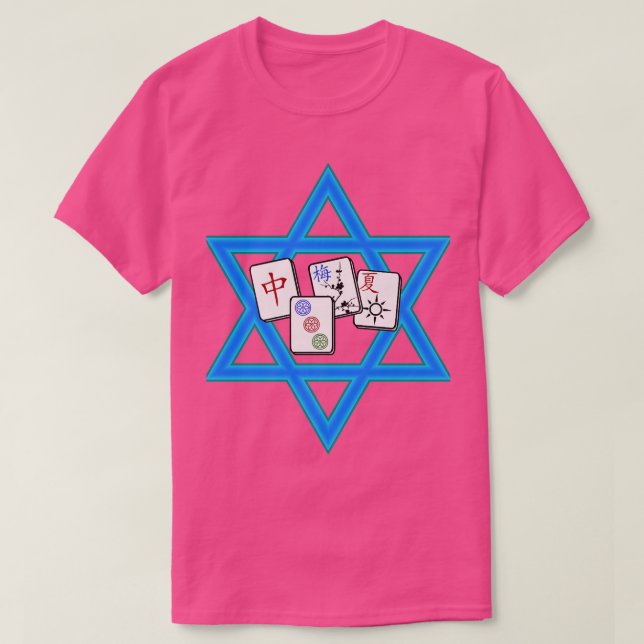 T-shirt Joyeux Hanoukka Mah Jong TilesFun Chanukka Mah Jon (Design devant)