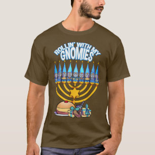 T-shirt Joyeux Hanoukka Rollin Avec Mes Gnomies Juifs Noël