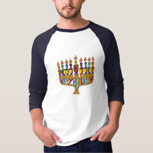 T-shirt Joyeux Hanukkah Toupies Menorah