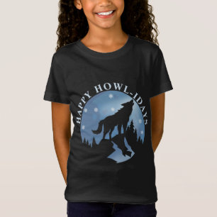 T-Shirt Joyeux Howlidays avec Howling Wolf et Moon