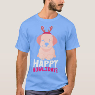 T-shirt Joyeux Howlidays Funny Corgi Golden Retriever Pood