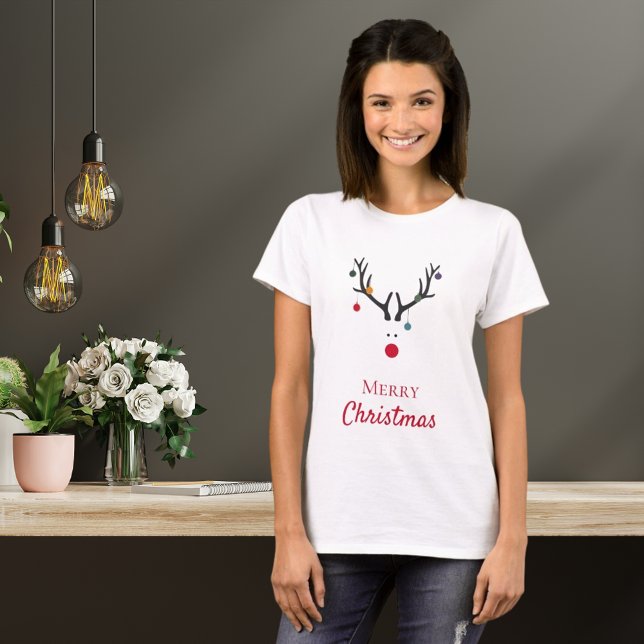 T-shirt Joyeux humour de Noël drôle renne blanc (Créateur téléchargé)