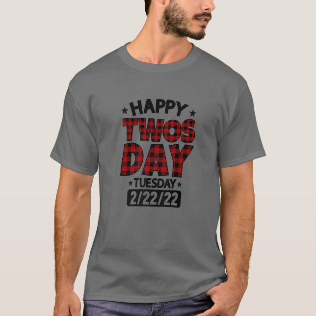 T-shirt Joyeux Jeudi 2022 Enseignant 2-22-22 Jour Deux Buf (Devant)