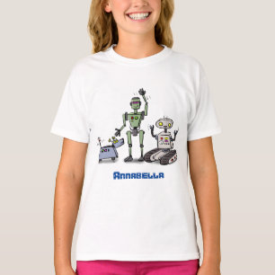 T-shirt Joyeux joli dessin de trois robots trio