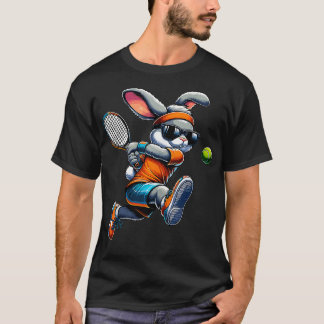 T-shirt Joyeux Joueur de tennis de Pâques Bunny Sport
