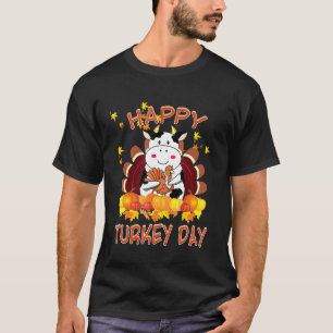 T-shirt Joyeux jour de la dinde vache dinde citrouilles