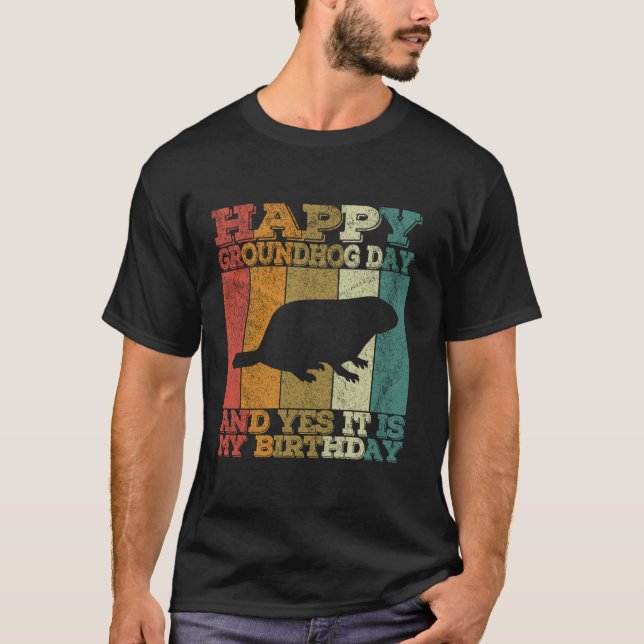 T-shirt Joyeux Jour de la Marmotte Jour Anniversaire le 2  (Devant)