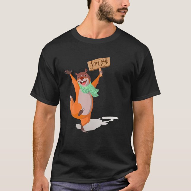 T-shirt Joyeux Jour De La Marmotte - Marmotte Prévision Du (Devant)