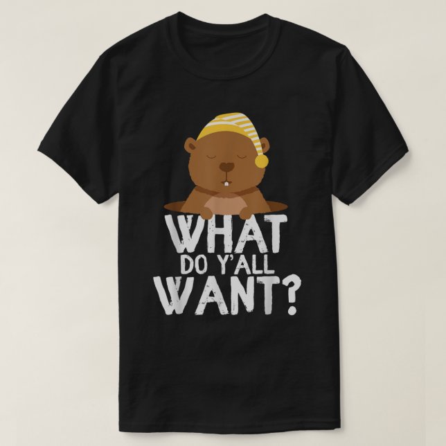 T-shirt Joyeux Jour de la marmotte Sleepy Punxsutawney Phi (Design devant)