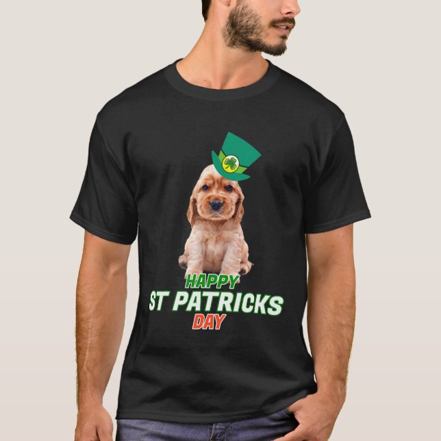 T-shirt Joyeux Jour de la Saint Patrick Cocker Spaniel Chi (Devant)
