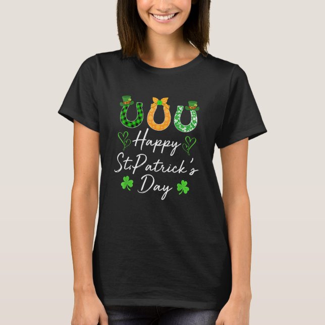 T-shirt Joyeux Jour de la Saint Patrick Et Cheval Classiqu (Devant)