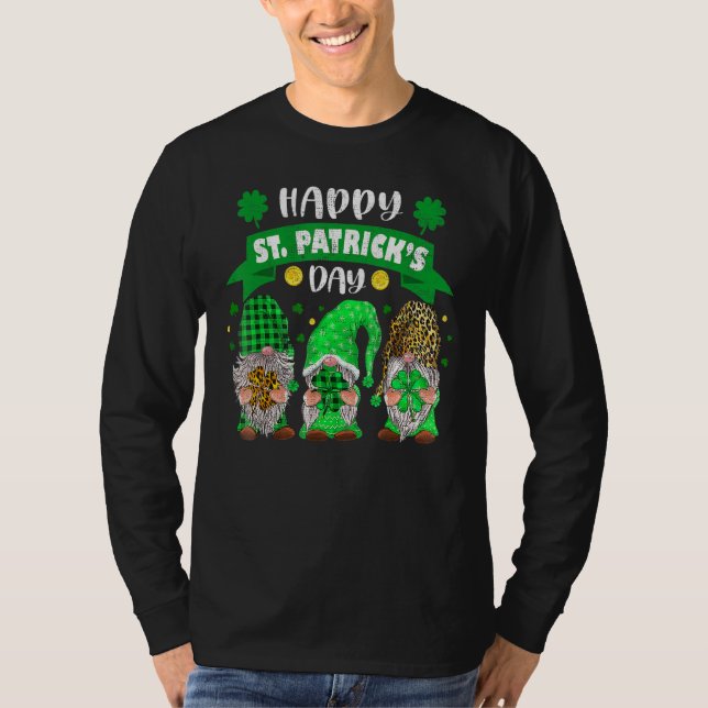 T-shirt Joyeux Jour de la Saint Patrick trois Gnome Shamro (Devant)