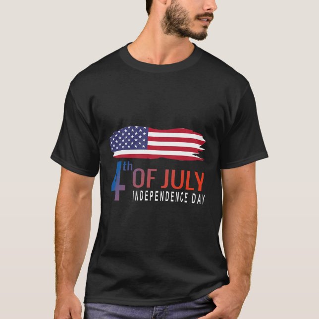 T-shirt Joyeux Jour De L'Indépendance 2023 Drapeau América (Devant)