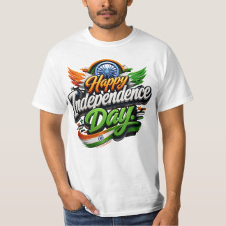 T-shirt Joyeux Jour de l'Indépendance 3D Drapeau de l'Inde
