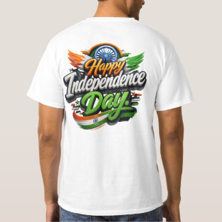 T-shirt Joyeux Jour de l'Indépendance 3D Drapeau Indien Pa