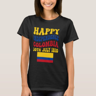 T-shirt Joyeux Jour de l'indépendance de la Colombie Drape