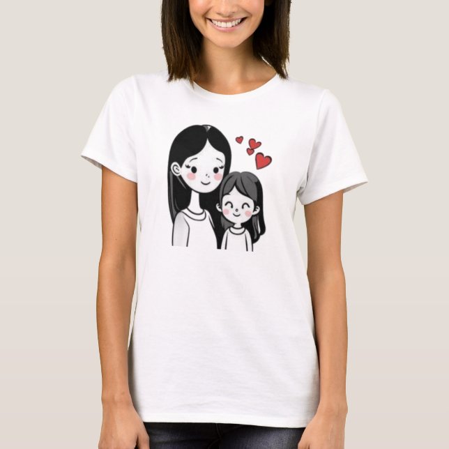 T-shirt Joyeux jour de mère, amour maman, maman d'amour (Devant)