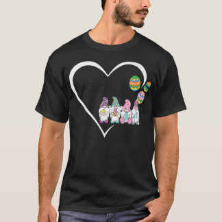 T-shirt Joyeux jour de Pâques 2022 Trio Bunny Gnome Coeur 