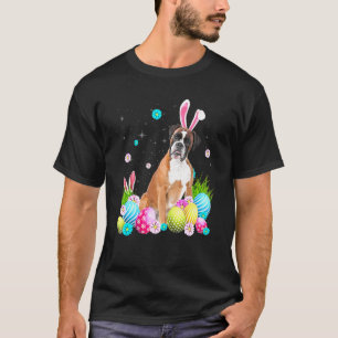 T-shirt Joyeux Jour de Pâques Cute Bunny Boxer Chien Porta