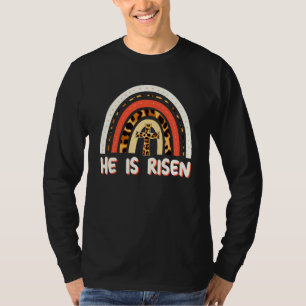 T-shirt Joyeux jour de Pâques Il est ressuscité Leopard Ra