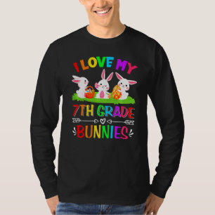 T-shirt Joyeux jour de Pâques J'aime mes lapins de 7e anné