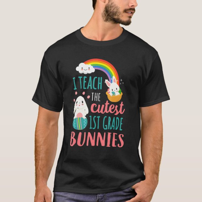 T-shirt Joyeux jour de Pâques J'Enseigne Le Bunn de 1ère a (Devant)