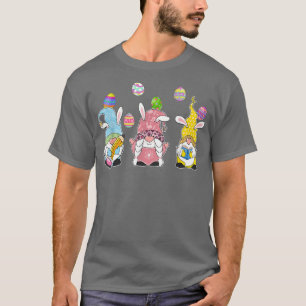 T-shirt Joyeux jour de Pâques Lapin Gnome Lapin Oeufs Chas