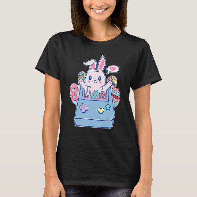 T-shirt Joyeux Jour de Pâques Oeuf Lapin Amusant Garçons F (Devant)