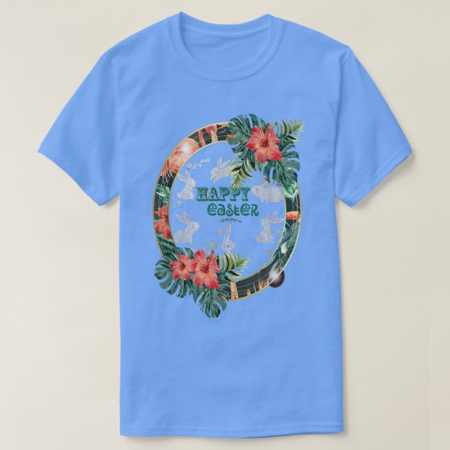 T-shirt Joyeux Jour de Pâques Oeuf Lapin Amusant Garçons F (Design devant)